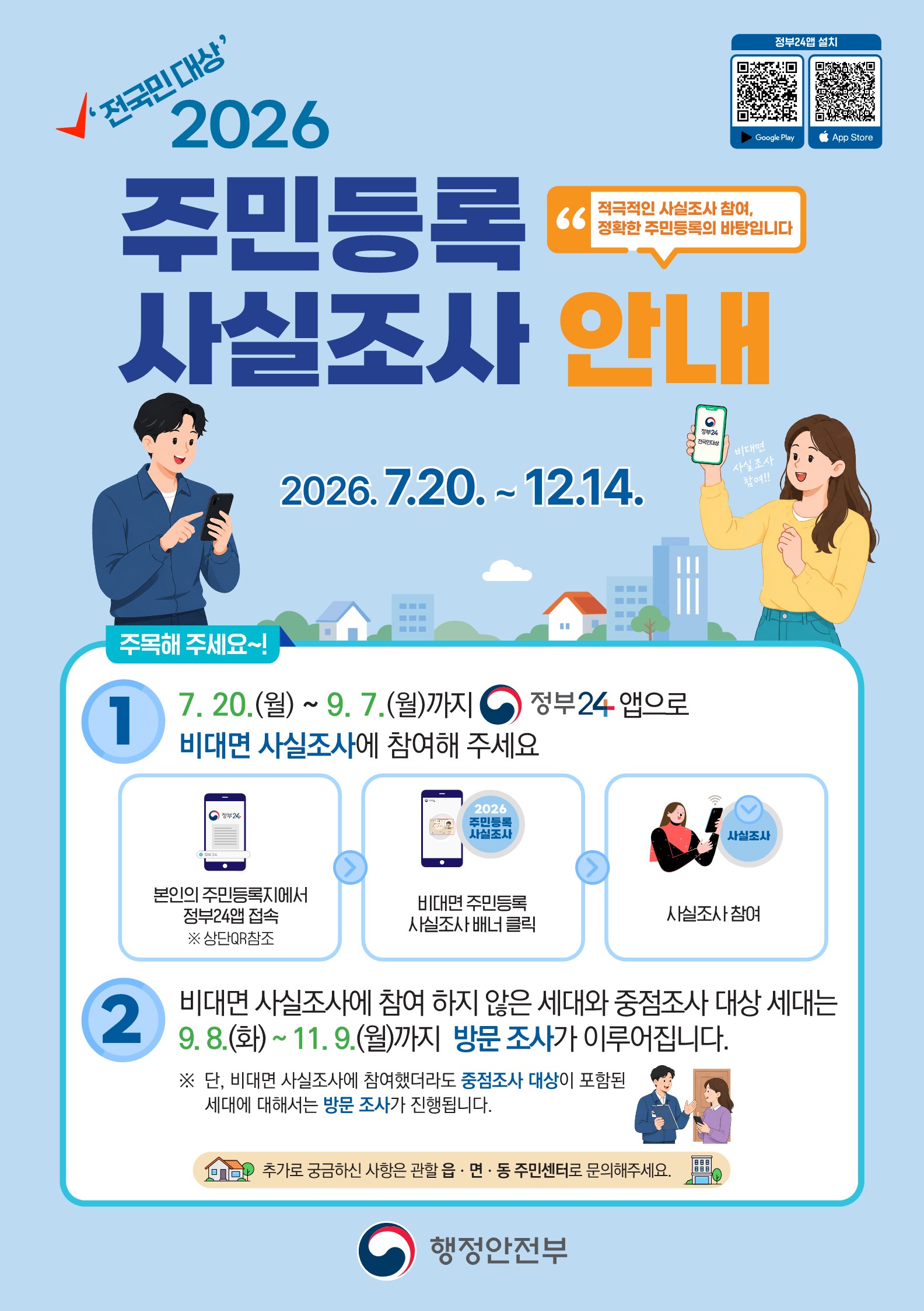 2026년 주민등록사실조사 포스터